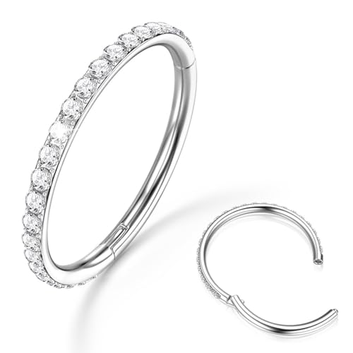 LoveVoos 2Pcs 14G 1.2MM Piercing Ombligo Acero Quirurgico Piercing Ombligo Aro Septum Piercing Plata Oro Hélice Tragus Cartílago Oreja Piercing Corporal Piercing Joyas para Mujer(Oro)