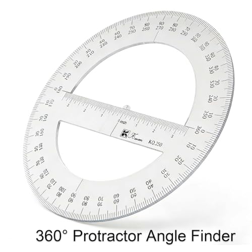 SEIWEI 360 Degree Protractor, 9.8 Inch Math Circle Ruler, Clear Plastic Angle Measurement Tool with Accurate Scale, Large Round Protractor for Geometry, Engineering, Drafting, School & Office by SEIWEI - Image 2