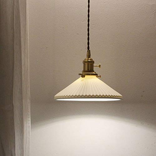 H Xd Global E26 Modern Minimalist Creative Pendant Light, White Ceramic Chandelier, Dining Room Hanging Lamp, Bedroom Bedside Bar Hanging Light,Living Room Pendant Lamp (White) #TOP3