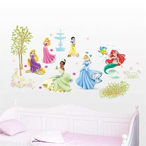 Princess Wall Decal, Mermaid Cartoon Bedroom Background Decoration Removable Waterproof Pvc Wall Sticker For Kids Girls #TOP2