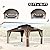 COOS BAY 12x16 Hardtop Gazebo with Wood Grain Aluminum Frame, Galvanized Steel Double Roof Outdoor Pavilion with Netting and Curtains, Wood Grain/Black