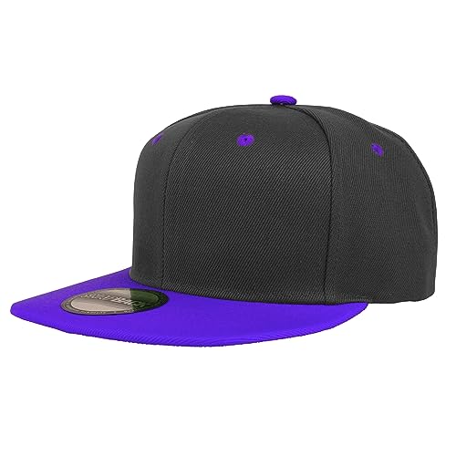 Image of Gelante Snapback Hats for Men - Flat Bill Brim Baseball Cap Hat - Plain Blank Adjustable