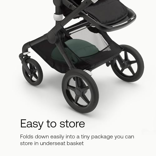 Image of Bugaboo All-Season Footmuff - Weatherproof, Breathable & Water-Repellent Toddler Footmuff with Removable Insert, Reflective Details, Two-Way Zipper, Fits All Bugaboo Strollers - Forest Green | Soft fleece lining, breathable materials, weatherproof protection, two-way zipper, reflective details, Forest Green