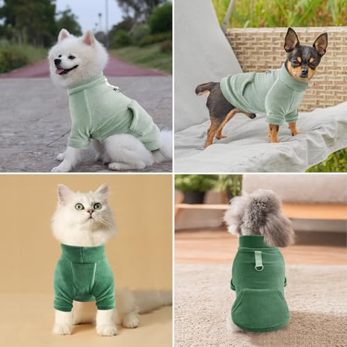 Pulls d'hiver en polaire pour petit chien et chat extensible avec anneau - 7