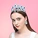 DcZeRong Princess Tiara Queen Crown Silver Birthday Prom Pageant Women Rhinestone Crystal Crowns