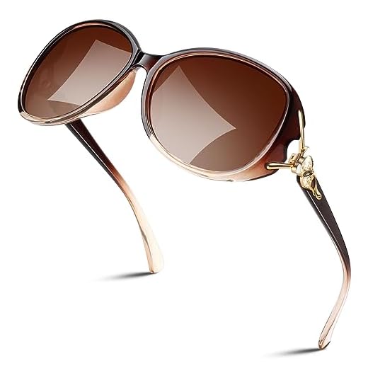 Sunier Lunettes de Soleil Femme Polarisées, Lunettes de Soleil Surdimensionnées Mode, Protection UV400