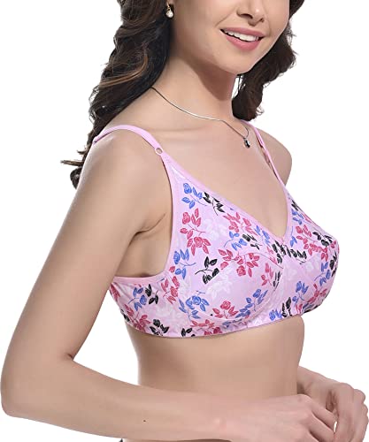 Image of FIMS - Fashion is my style Cotton Bra Non-Padded Non-Wired Bra Floral Print Bra for Women Combo Pack Girls Everyday Bra