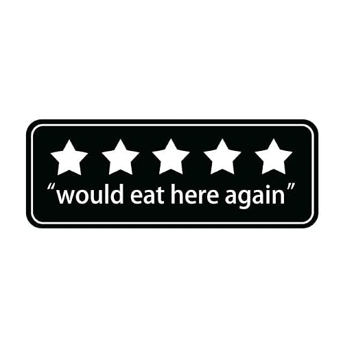 CNIAYE Acrylic 'Would Eat Here Again' Sign, Black, 10x3 Inch, Classic Style, Wall Mount, Door Mount