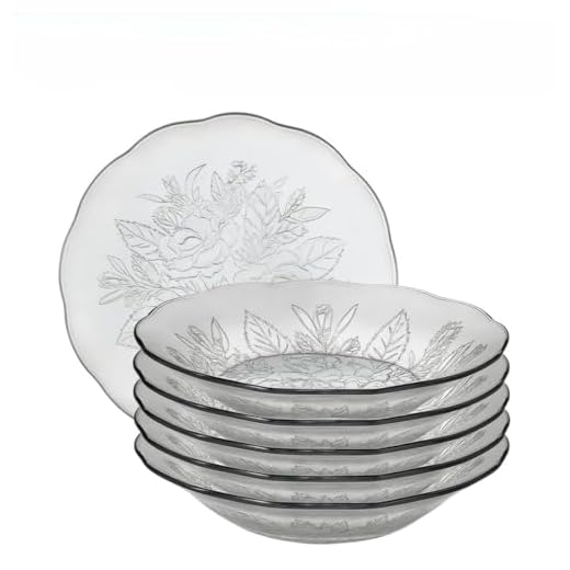 Kit Pratos Fundos Vidro Relevo 12 Peças
