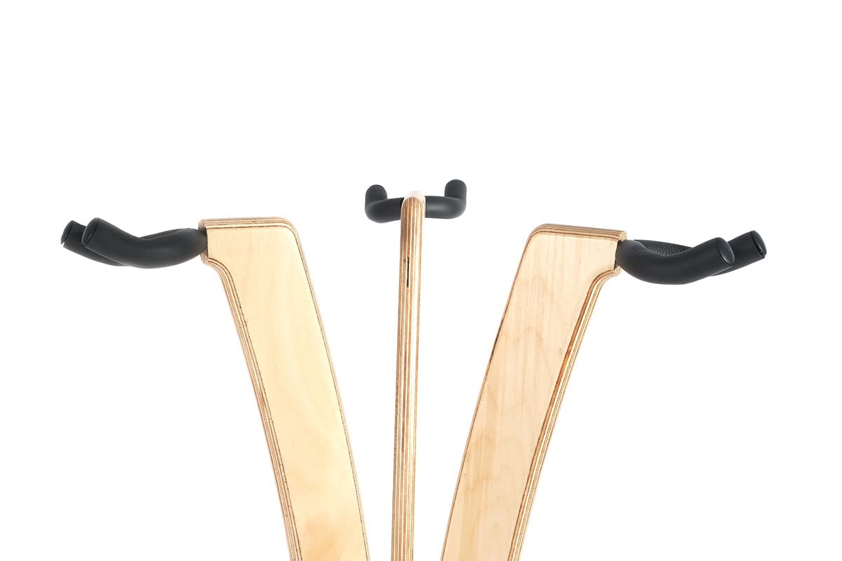 Ruach GS-1 Dreifacher Ständer für Akustik-/E-Gitarren, Birke
