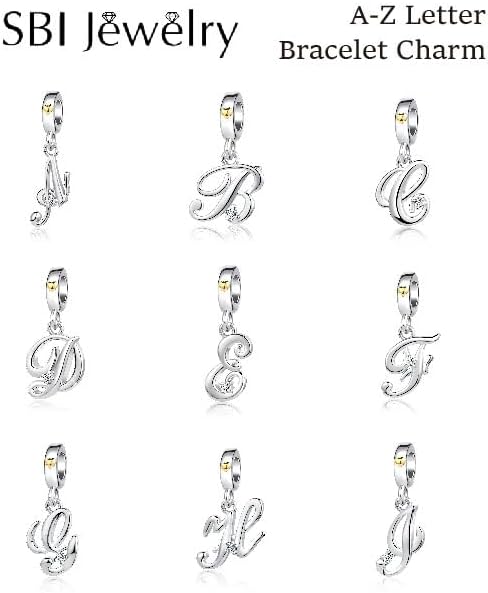 Silver Initial A-Z Letter Charm Compatible Pandora Charm Bracelets for Women Jewelry - Image 6