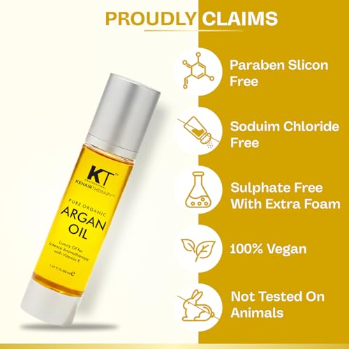 Image of KT Professional Keratin Protein Pure Argan Oil Serum To Repair Damage Hair Strengthen Dull & Dry Hair 50ml.