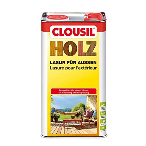 CLOUsil Holzlasur Holzschutzlasur für außen kastanie Nr. 10, 5L: Wetterschutz, UV-Schutz, Nässeschutz und Schimmel für alle Holzarten - in verschiedenen Farben