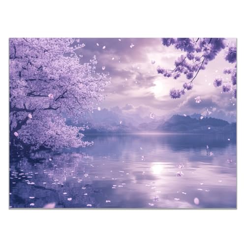 Toile coucher de soleil et cerisier pour creer une ambiance zen dans votre chambre