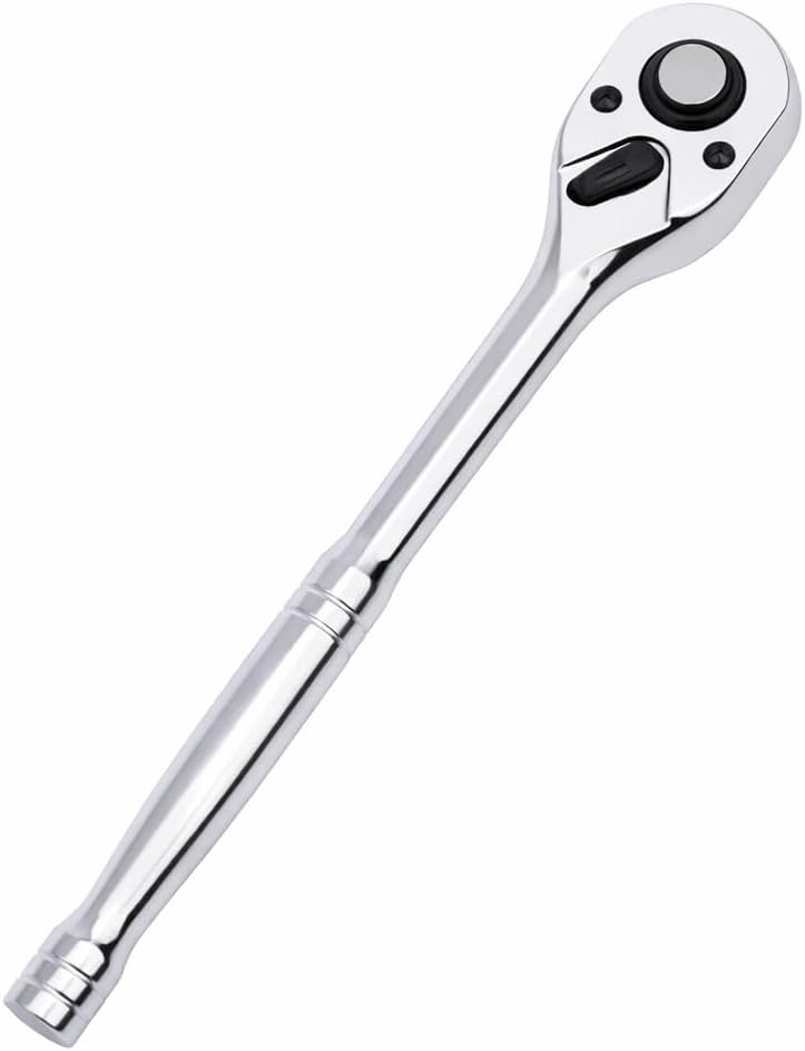 KATSU Ratchet Wrenches 1/2" Quick Release Socket Wrench Handle 72 Teeth Chrome Vanadium Polished Mirror Mechanical Garage Tool Automotive Repair 250mm 423908