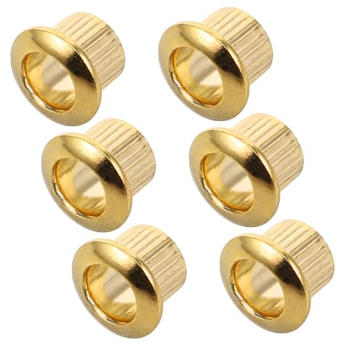 MUELODSIC 6 Piezas Casquillos Metálicos para Afinadores de Guitarra Estilo Vintage Anillos de Montaje...