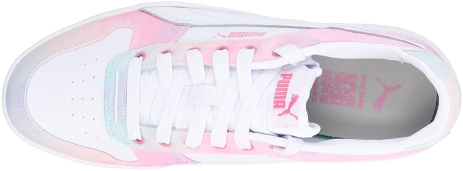 PUMA Womens Carina Street Watercolor Lace Up Sneakers Shoes Casual - Pink, White