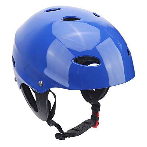 Luocute Casco de Seguridad ABS EVA, Ligero y Ajustable, Gorro de Surf para Escalada en Roca con 11 Orificios de Ventilación, Protección para los Oídos, para Kayak, Rescate Acuático,