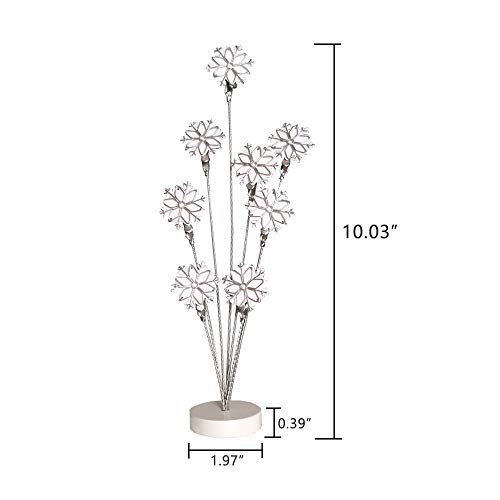 8-Branch Family Tree Picture Frame Holder, Card Photo Clips Holder Desk Stand For Memo Paper Note Photo Christmas Wedding Card Display (White Snowflake) #TOP1