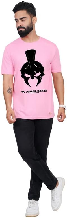 TAJNAN King Warrior Printed Pollycotton Round Neck Half Sleeve Tshirt For Men