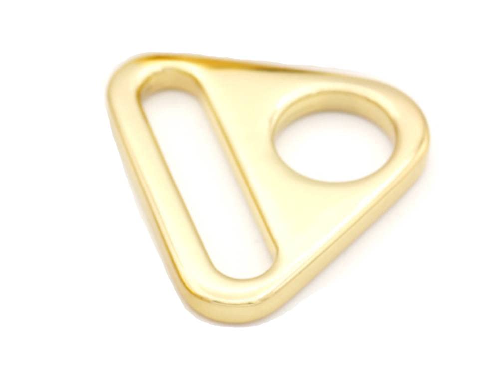 CRAFTMEMORE 4pcs Triangle Ring Adjusters D-rings Adjustment Buckle for Sewing Bag Strap Webbing SC84 (1 Inch, Gold)