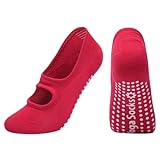 NJIEzhao Calzini Antiscivolo per Yoga 1 paio EUR 35-42 Calzini yoga senza schienale antiscivolo in silicone Donna Pilato Balletto indoor Danza Palestra Fitness Sport(Rs)