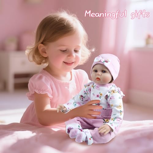 Reborn Baby Dolls Clothes Accessories 22 inch Girl Outfit 4 pcs for 17-22 Inch Reborn Dolls