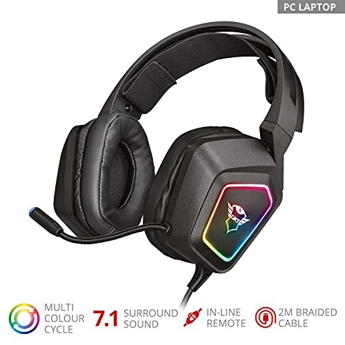 GXT 450 Blizz Cuffie Gaming, Over-Ear con Illuminazione RGB e Suono Surround 7.1, Microfono Flessibile, per PC - Nero - Cuffia gaming - Immagine 5