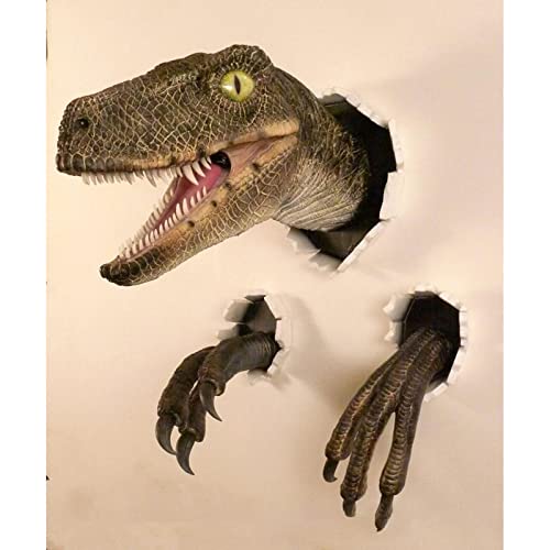 Sumduino Dinosaur Head Wall Mounted Decor With 2 Dinosaur Claws, Wall Pendant Home Indoor Outdoor Statue Decor, 3D Dino Wall Mount Art Sculpture For Bar Living Room #TOP4
