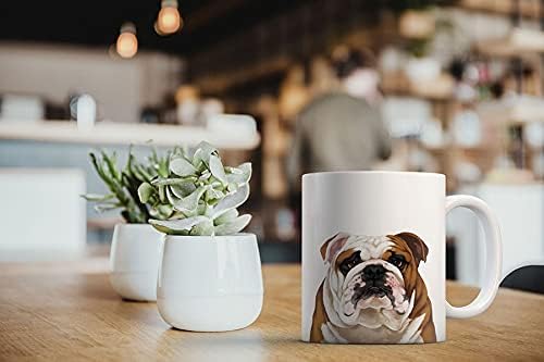 Miniatura 6 de MUGBREW Taza de café de cerámica con retrato completo de Bulldog inglés, 11 onzas