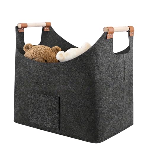 Holzkorb - Filz, Kaminholzkorb, faltbar | Große Kapazität...