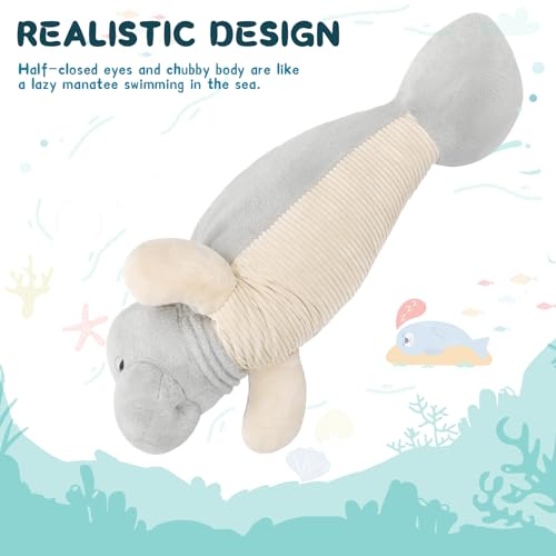 Image of MorisMos 47 Inch Manatee Plush Toy, Large Manatee Stuffed Animal Soft Sea Animal Pillow Gifts for Kids Chirstmas Birthday Party