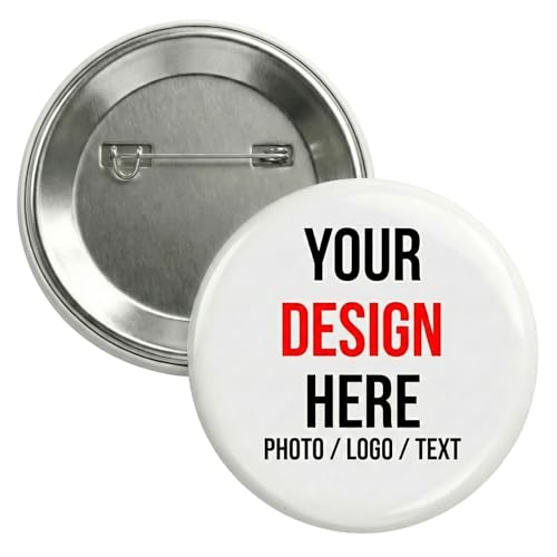 Monkey Duo: Custom Pins - Personalized Buttons with Your Photo, Logo, or Text - Made with USA Metal Parts for Memorials & Campaigns - 3” - 5 Pack - Classic Pinback
