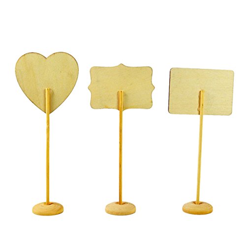 10 Pcs Wooden Mini Chalkboard Label With Stand - Mini Blackboard Message Board Signs Decorating Signs Table Number Price Tag For Wedding Party And Home Store Decor (Rectangle) #TOP4