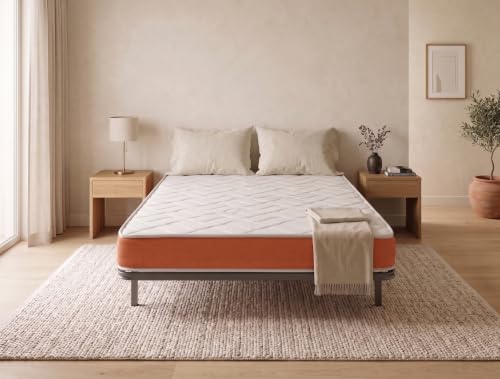 SmartCell Pack Descanso - Colchón Viscoelástico + Somier Láminas Madera | Montaje y Retirada Usado Incluido | 90x200 | Altura 18 cm | Alta Densidad | Máxima Ventilación | Antiácaros