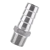 ZAICOLER Schlauchverschraubungen mit Widerhaken, Schlauchverschraubungen aus Edelstahl 304, Endstück, Einfache Installation für Luftleitung, Kraftstoffleitung (1/2 ’’*19mm)