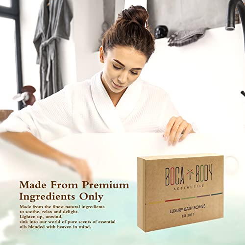 Boca Body Aesthetics Bath Bombs Gift Set 12 Usa Designed Fizzies, Shea & Cocoa Butter Dry Skin Moisturize, Perfect For Bubble & Sp 1 Count (Pack Of 12) #TOP2