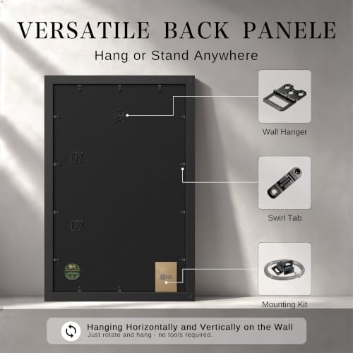 Image of VCK 14x22 Picture Frame, Black Wood Poster Frame for Wall Display, 1 Pack