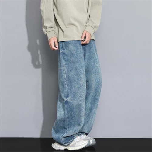 Men's Vintage Jeans Casual Korean Solid Color Trousers Washing Denim Pants2