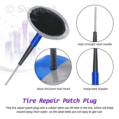 Kit de réparation de crevaison rapide avec rouleau de roue et patchs Swpeet