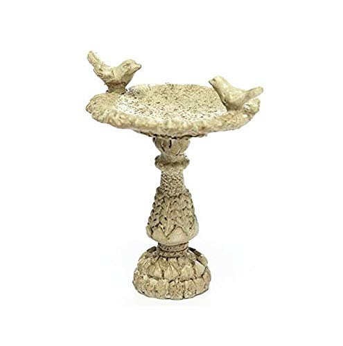 Eatingbiting 1:12 Scales Dollhouse Miniature Birdbath Garden Outdoor Center Foutain 2 Birds Resin Fairy Garden Furniture Resin Vintage Bird Bath Fountain For Home Decor Ornaments #TOP2
