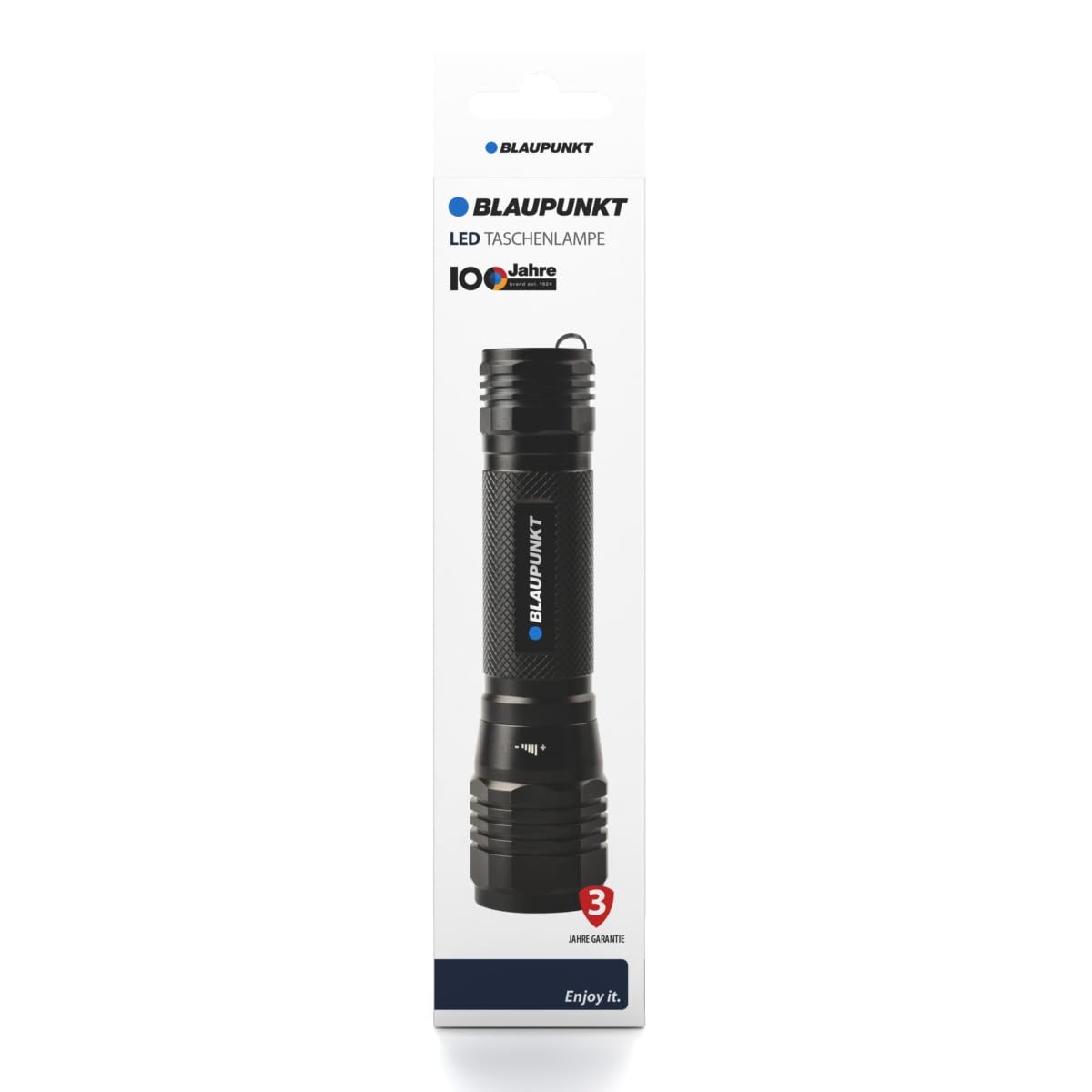Blaupunkt Taschenlampe, 1600 Lumen Suchscheinwerfer, 6x AA ohne Batterien | 300 m Leuchtweite, LED Suchstrahl, Spritzwassergeschützt IPX4, 10 Std. auf Niedrig – für Rundgang und Grundstück