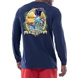 Guy Harvey Men's Billfish Collection Long Sleeve T-Shirt, Estate Blue/Southbound Sails, XX-Large