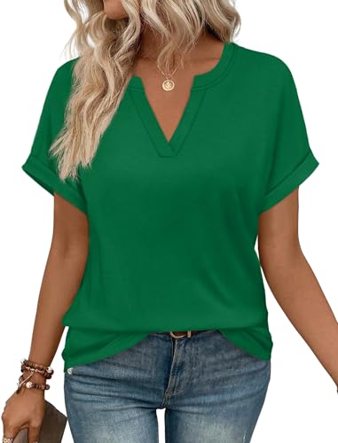 Image of WIHOLL Womens Blouses Spring Tops Short Sleeve Shirts Dressy Casual Summer Vacation Fashion Clothing 2026