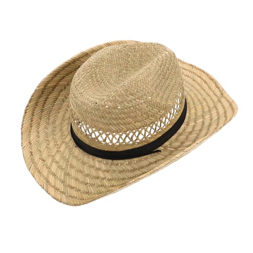 Chapeau de cowboy paille homme larges bords contre le soleil de plage
