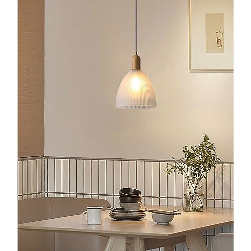 Lampe suspendue E27 anti-éblouissement en verre pour chambre - 3