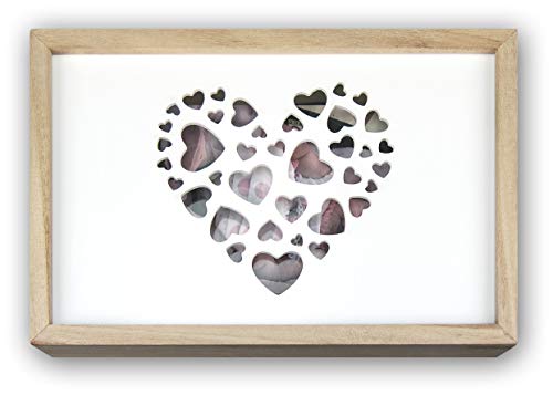 Love Box USB für 13 x 18 Fotos Holzbox, Holz, Natur und Weiß, Außenmaß 24,5 x 16 x 5 cm