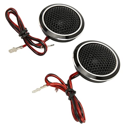 FAUOSWUK Głośniki Wysokotonowe Samochodowe, Czarne, Kompaktowe, 25 Mm, 150 W, System Dźwiękowy HiFi do Pojazdów, 2 Sztuki