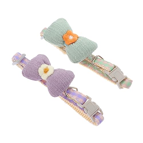 Collier nœud papillon pour chien et chat | Lot de 2 motifs plaid - 2