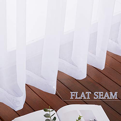 Nicetown Patio Door Sheer Curtain - Vertical Voile Drape, Extra Wide Curtain Panel Window Treatment For Sliding Glass Door (White, 1 Piece, W100 X L84 Inches) #TOP5